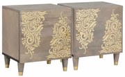 Éjjeliszekrény 2 pcs Szürke 40 x 33 x 46 cm tömör mangófa