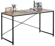 Íróasztal / számítógépasztal 120×60 cm, masszív fém vázzal, fekete–sonoma tölgy – Intenso Home