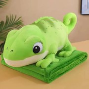 Plüss KAMÉLEON zöld babatakaróval belül