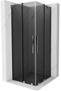Mexen Velar Duo, zuhanykabin tolóajtóval 90 x 90 cm, 8mm szürke üveg, króm, 871-090-090-42-01