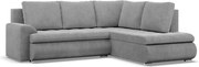 Tokio sarokkanapé, L alakú háttámlával, 2 ágyneműtartóval, kordbársony, jobboldali, szürke