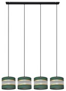 Csillár zsinóron HELEN 4xE27/15W/230V zöld/arany