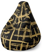 Pear babzsák arany festmény, fekete / arany