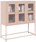 rózsaszín hidegen hengerelt acél tálalószekrény 100,5x39x107 cm
