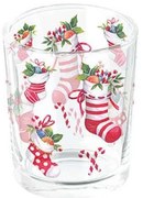 Üveg mécsestartó 5,5x6 cm Karácsonyi Zoknik