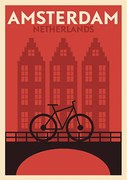 Illusztráció Typographic Amsterdam City Poster Design, kursatunsal