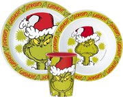 A Grincs Christmas Mischief étkészlet, micro műanyag szett, pohárral 260 ml