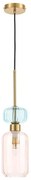 Csillár zsinóron MOLLY 1xE14/40W/230V átm. 12 cm arany/rózsaszín/kék