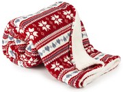 4Home Téli álom gyapjú hatású pléd piros, 150 x 200 cm