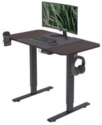 Állítható magasságú elektromos asztal EGON, 1100 x 720 x 600 mm, fekete/ dió