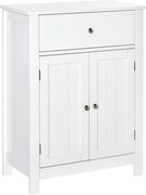 kleankin Fürdőszobai Szekrény 1 Fiókkal, 2 Ajtóval és Állítható Belső Polccal - Multifunkcionális Tároló Bútor - 60x30x80 cm | Aosom