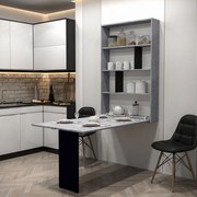 Modern fali asztal Elvana (beton/fekete). 1054133