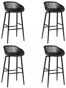 4 db fekete bárszék