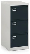 Fém iratszekrény A4 - 3 fiók, 45,5 x 62 x 101,5 cm, hengerzár, antracit - ral 7016
