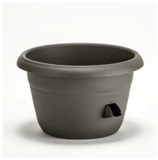 Plastia Siesta önöntöző virágtartó, antracit 25 cm, 25 cm átmérőjű