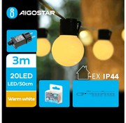 Aigostar - LED kültéri dekorációs fényfüzér 20xLED/3m IP44 meleg fehér