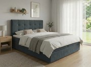 Kárpitozott boxspring ágy DIRELIS VIBE 160x200 cm sötétszürke Matrac: Bonell rugós matrac