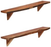 2 db tömör akácfa fali polc 90x20x18 cm