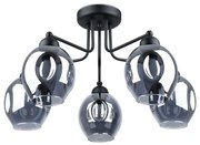 Sollux SL.1145 - Csillár rúdon FILLAN 5xE27/60W/230V fekete