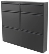 Fekete fém billenő ajtós cipőtartó 98x86x15 cm Billy – Spinder Design