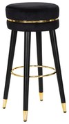 Fekete-aranyszínű kárpitozott bárszék (ülésmagasság 74 cm) Paris – Mauro Ferretti