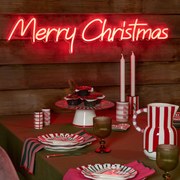Karácsonyi neon fali lámpa piros - Merry Christmas