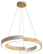 LED Csillár zsinóron LED/32W/230V 3000K fehér/fa