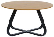 Natúr színű kerek dohányzóasztal tölgyfa dekoros asztallappal ø 80 cm Cesura – Unique Furniture
