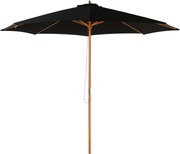 Outsunny Napernyő Ø 300 cm, UV védelemmel ellátott napernyő, fa anyagú erkélyernyő, stabil piaci napernyő, napvédelem strandra, teraszra és kertbe, Fe