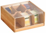 Kesper 58903 Teaszervező bambusz, 6 rekeszes, 22 x21 x 9,5 cm, 22 x 21 x 9,5 cm