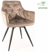 Mango forgatható bársony étkezőszék sötétbézs