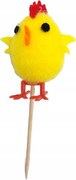 Húsvéti sárga csirkék csúcsos fogpiszkálóval nádhoz 25x35 mm/24 db