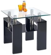 Kávésasztal DIANA 55x60 cm fekete/átlátszó