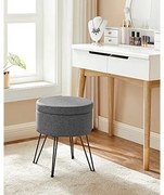 Kerek zsámoly tárolóhellyel, ülőke 37x45 cm (átmérő x magasság), sötétszürke