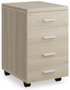 SimpleOffice konténer 40 x 48 cm - 4 fiókos, világos tölgy