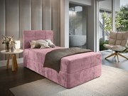 Kárpitozott boxspring ágy GLORIEN VELVET 90x200 cm rózsaszín Matrac: Bonell rugós matrac