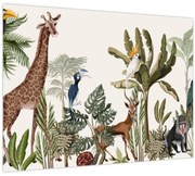Kép - Állatokkal teli dzsungel (70x50 cm)