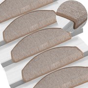 15 db világosbarna, félkör alakú, nagy lépcsőszőnyeg 65 x 24 x 4 cm