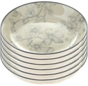 6 db desszert tányér szett Finom virágok 10 cm, szürke