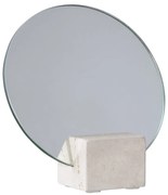 Asztali tükör, travertin, natúr ø18x18 cm