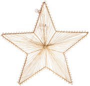 Golden Glow fém függő csillag, 30 x 29 cm, 10 LED