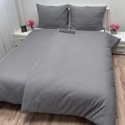 Lenvászon ágyneműhuzat szürke 140x200cm+90x70cm TiaHome