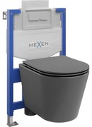 Mexen Fenix XS-U, süllyesztett modul és Rico falra szerelhető WC lassan eső üléssel, sötétszürke matt, 68530724071