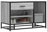 cipőpad szürke Sonoma 80x40x53,5 cm Gépi fa és fém