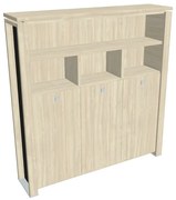 Verno+ S magas gardrób 200 x 46 x 210 cm, polccal, akác / fekete