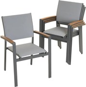 Állítható fém kerti szék készlet  4 db antracit