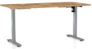 OfficeTech A állítható magasságú asztal, 160 x 80 cm, szürke alap, arany tölgy