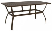 barna acél kerti asztal 140 x 80 x 72 cm