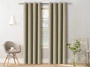 Függöny OXFORD 140x250 cm, világosbézs Felfüggesztés: Fém gyűrűk