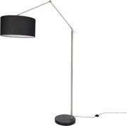 Állólámpa acél állítható fekete lámpabúrával 50cm - Editor